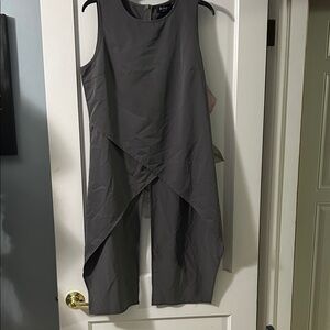 Sleeveless Gray Layered Tunic Dress - Ralu?